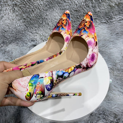 Floral Pointed Toe Stiletto Pumps