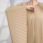 Miyake Pleated Irregular Flare Sleeve Midi Dress