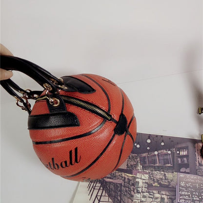Basketball Shape PU Leather Crossbody Bag