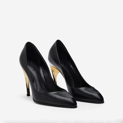 Metal heel shoes, new commuting slim high heels, elegant oversized irregular high heels, women's shoes