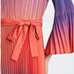 Miyake Pleated Gradient V-Neck Midi Dress