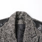 Contrast PU Leather Spliced Long Sleeve Coat