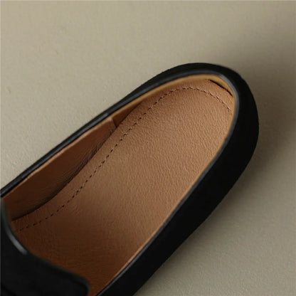 Woven Strap Round Toe Loafers