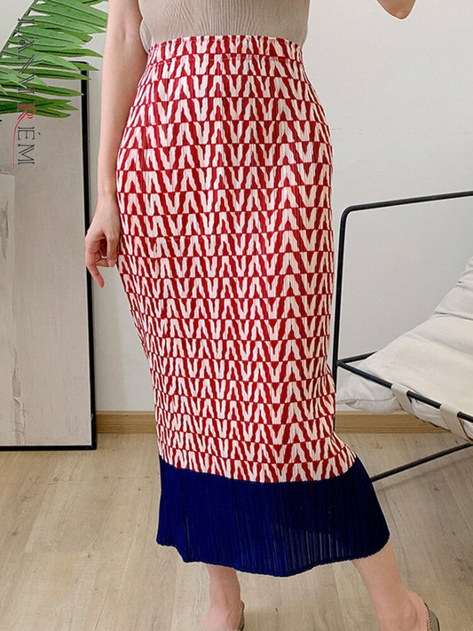 Miyake Pleated High Waist A-Line Skirt
