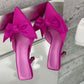 Butterfly-Knot Bow Pointed Toe High Heel Mules