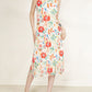 Miyake Pleated Floral Print Fringe Hem Dress