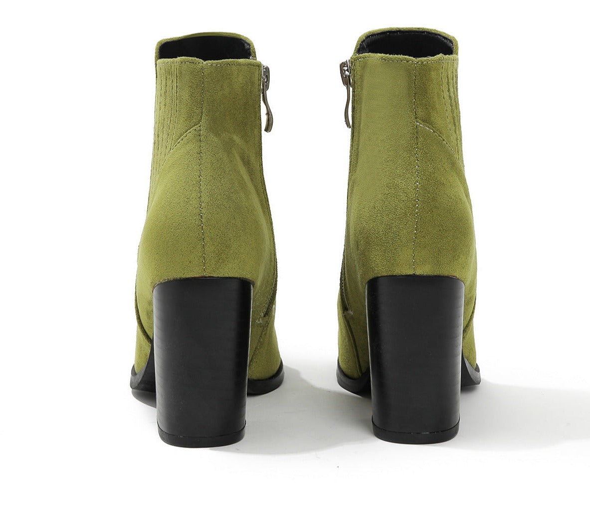 Pointed Toe Block Square Heel Ankle Boots