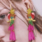 Multicolor Crystal Parrot Dangle Earrings