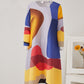 Miyake Pleated Contrast Print Midi Dress