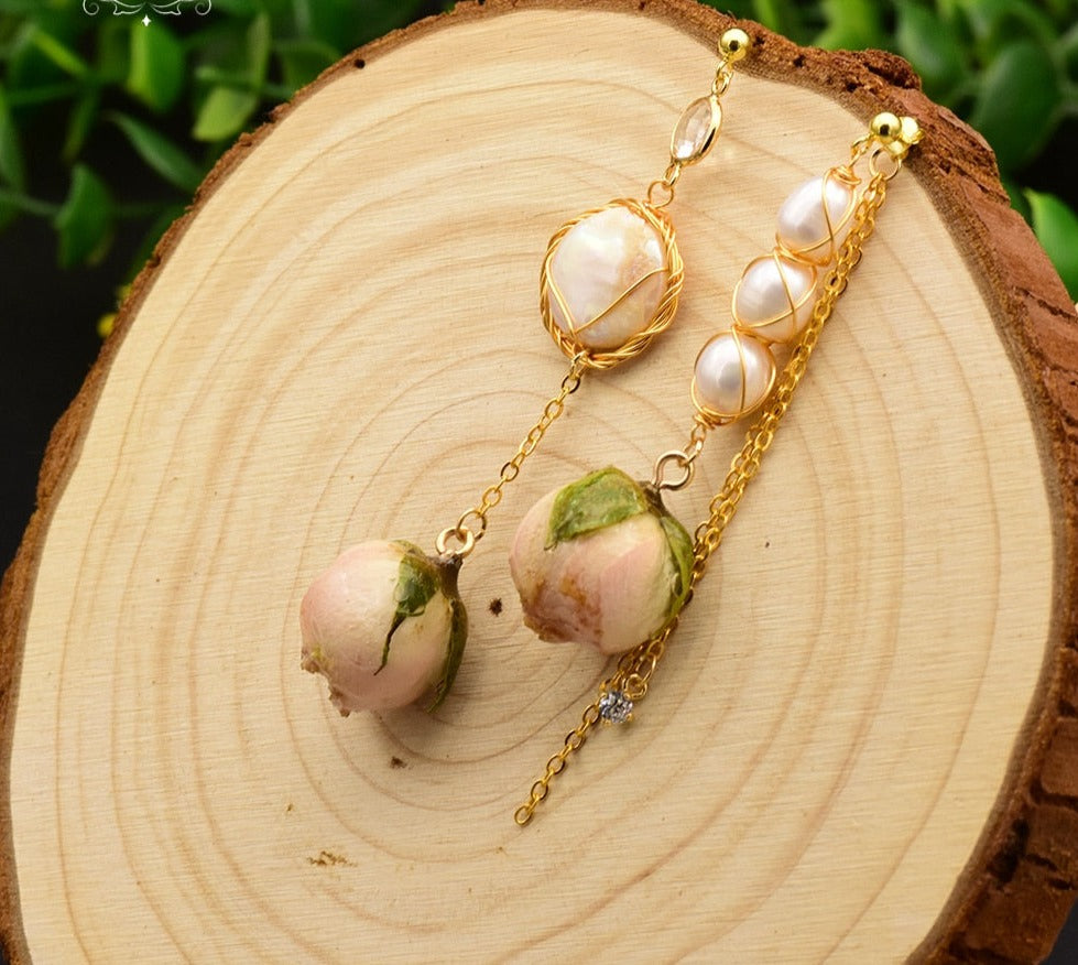 Natural Freshwater Baroque Pearl Dangle Earrings