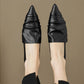 Pleated Pointed Toe Low Heel Shoes