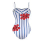 Printed One-Piece Swimsuit and Cover Up Skirt Set