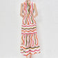 Striped Sleeveless Hollow-Out O-Neck Dress