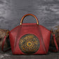 Vintage Embossed Genuine Leather Handbag