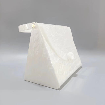 Pearlescent Acrylic Square Clutch Bag