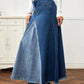 Autumn New Women's Denim Long Skirt Fashion Loose Spliced Denim Swing Skirt