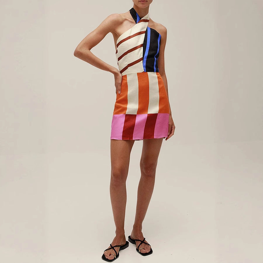 Tied Halter Neck Mini Dress