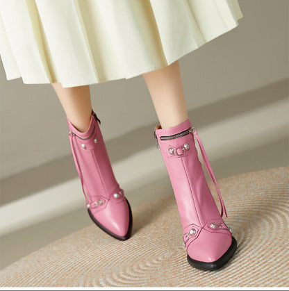 Pointed Toe Stiletto Heel Ankle Boots