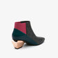 Color Block Mid Heel Pointed Toe Chelsea Boots