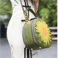 Retro Floral Embossed Circular Bag