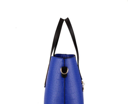 Crocodile Pattern PU Leather Handbag & Purse Set