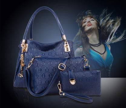 3Pcs PU Soft Leather Handbag Set