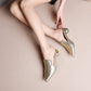 Genuine Leather Rhinestone Pointed Toe Crystal Sandals