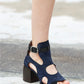 Peep Toe Hollow Out Buckle Sandals