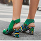 Geometric Peep Toe High Heel Sandals