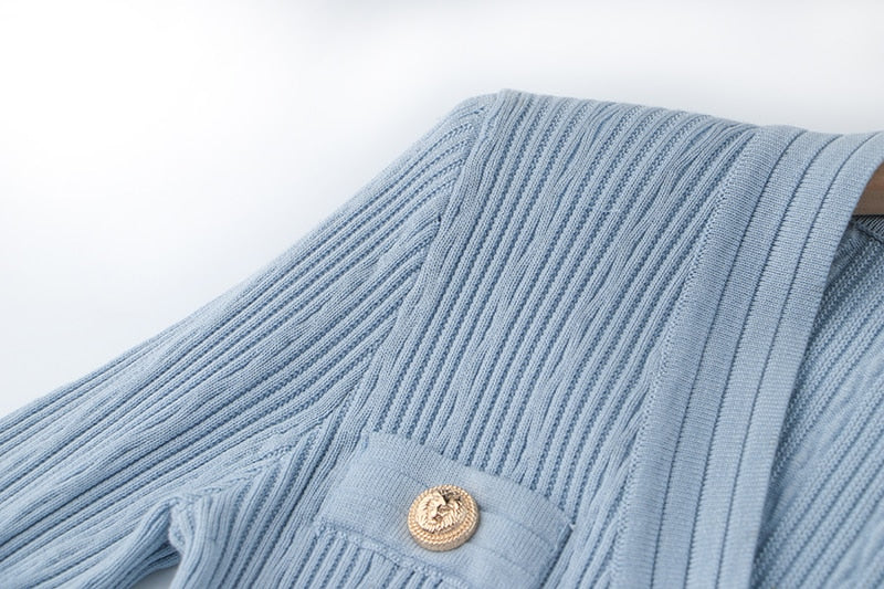 Long Sleeve V-neck Mini Sweater Dress