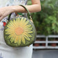 Retro Floral Embossed Circular Bag