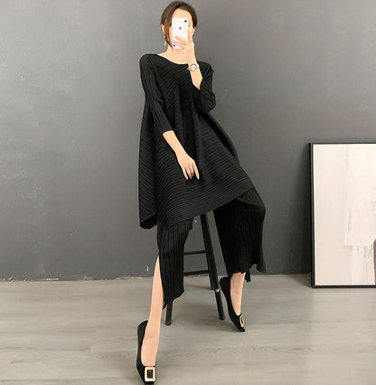 Miyake Pleated Two-Piece Suit Set