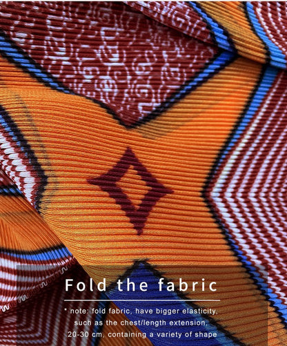 Miyake Pleated Geometric Print Midi Dress