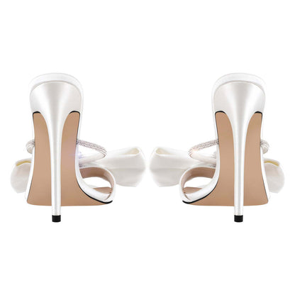 Crystal Bow Strappy High Heel Sandals