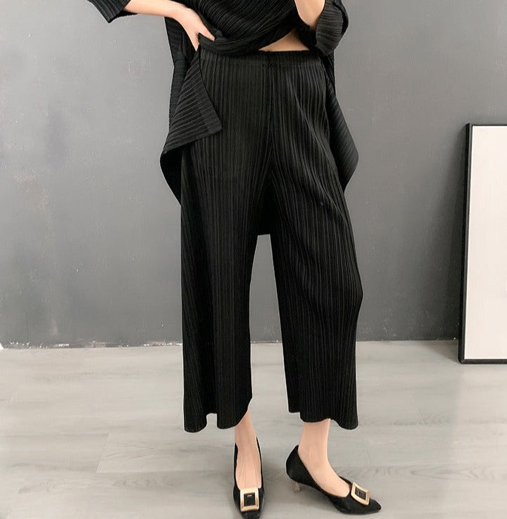 Miyake Pleated Two-Piece Suit Set