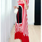 Miyake Pleated Striped A-Line Dress