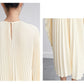 Miyake Pleated Irregular Flare Sleeve Midi Dress