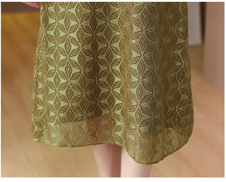 Knitted Woolen Patchwork Sweater Dress