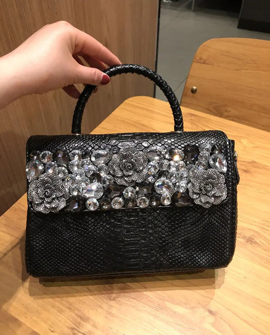 Rhinestone Embossed Crossbody Handbag