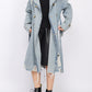 Double-Breasted Hollow Out Denim Trench Coat