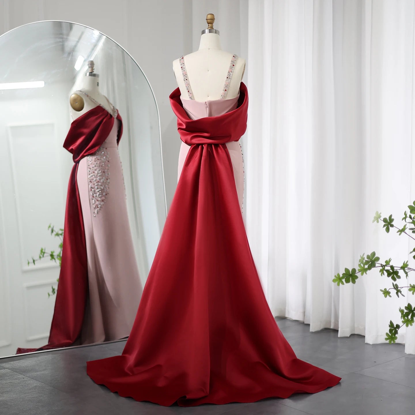 Luxury Embellished Floor-Length Dress with Cape