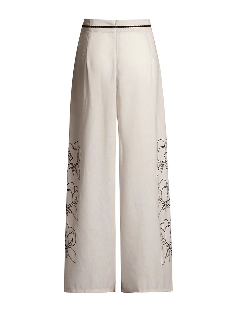 Printed Half Sleeve Shirt and Wide Leg Pants Set