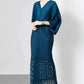 Miyake Pleated Batwing Sleeve Tassel Maxi Dress