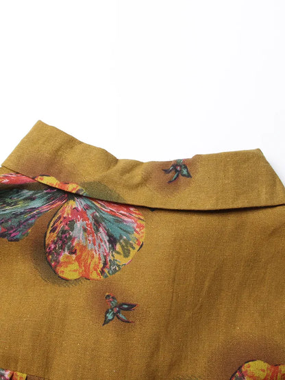 Patchwork Lapel Collar Long Sleeve Maxi Shirt Dress