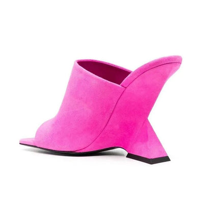 Square Head Strange Wedge Heel Sandals
