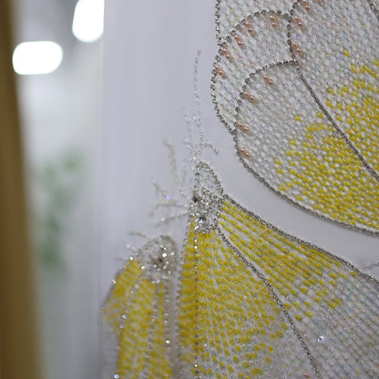 Luxury Butterfly Beaded One-Shoulder Dress