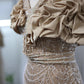 Luxury Multi Beaded Ruffled Off-Shoulder Dress