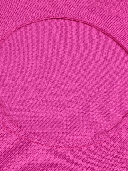 Crystal Bow Hollow Out Backless Bodycon Maxi Dress