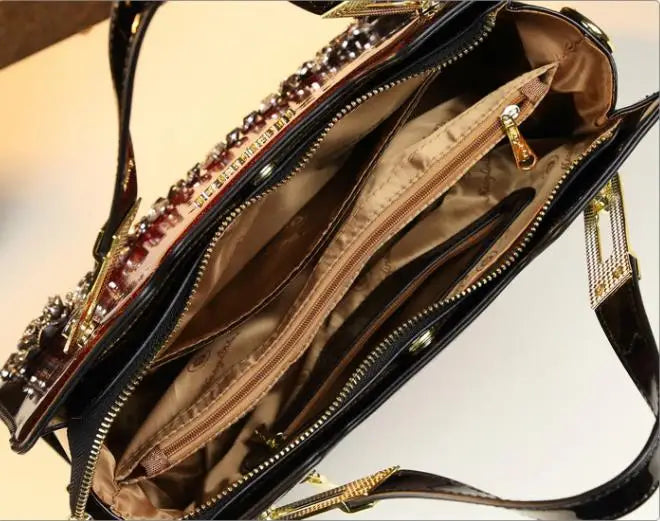 Gradient Rhinestone Studded Handbag
