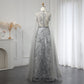 Luxury Crystal Embellished Cape Sleeve Dress